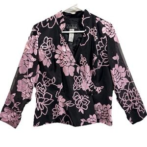 Alex Evenings Black and Pink Jacket